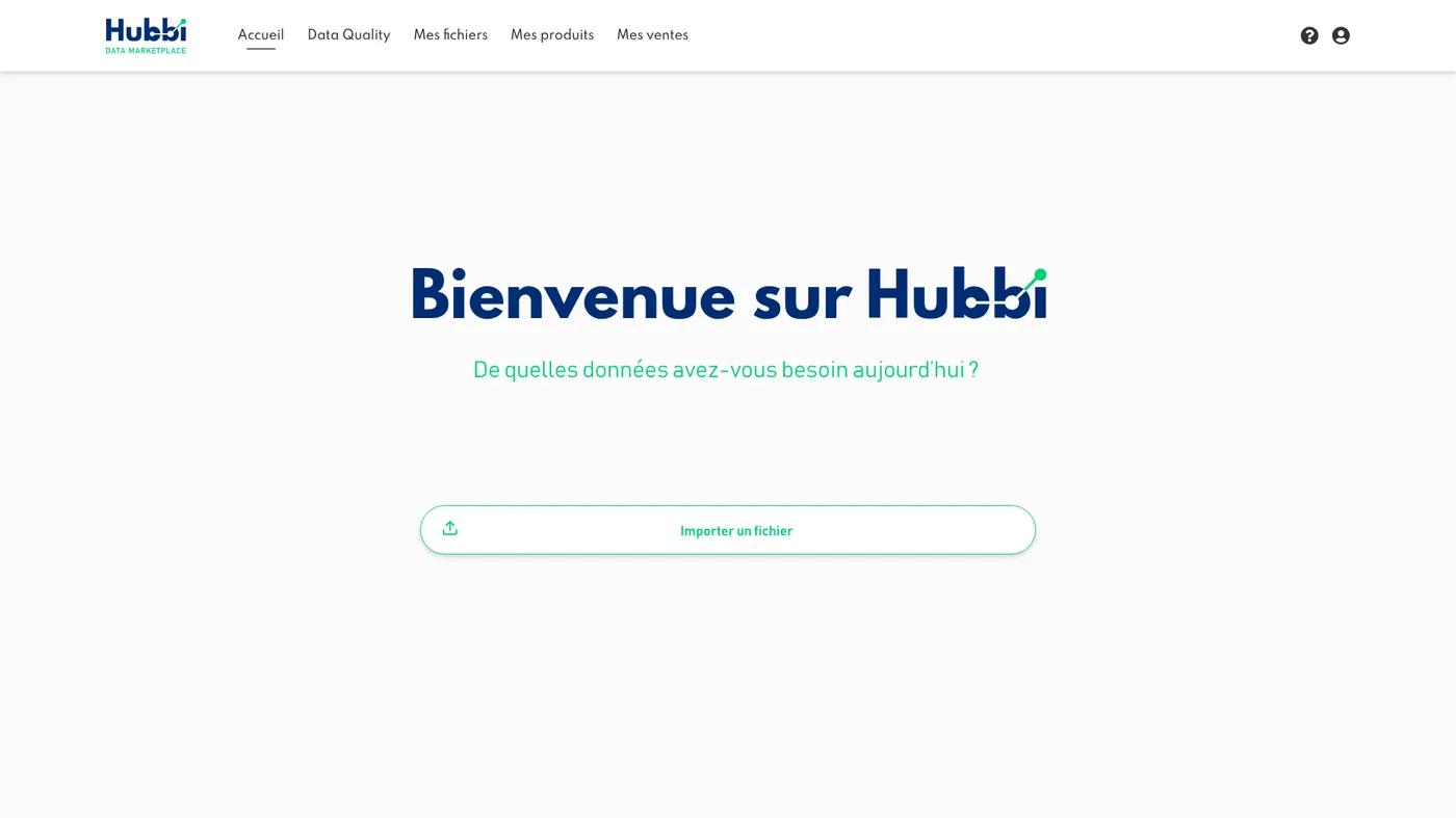 Écran d'accueil Hubbi